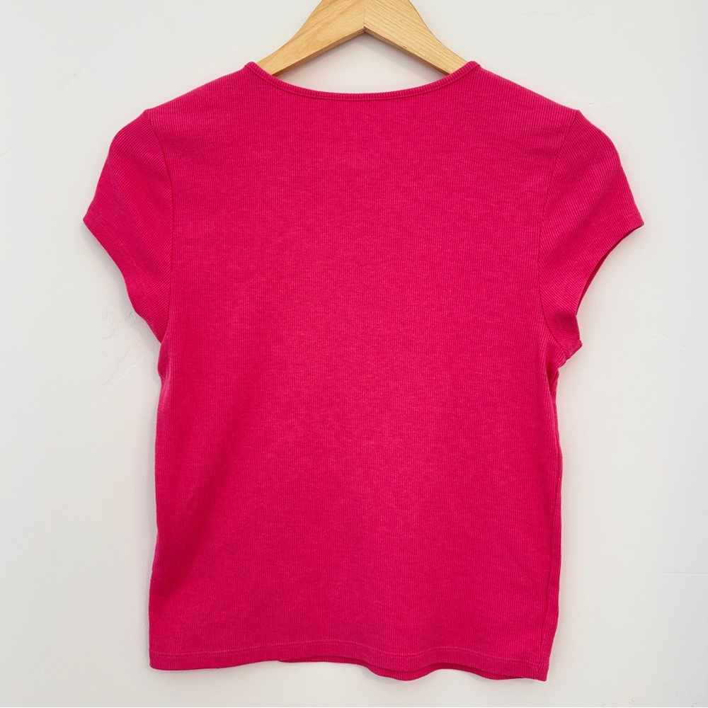 American Eagle Basic Ribbed Tee, Pink, Large - Picture 3 of 4